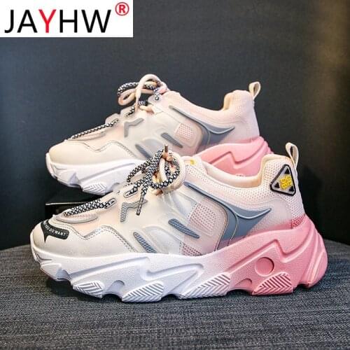 JAYHW Hollow Colorful Daddy Shoes Woman Shoes Mesh Breathable Net Red Ins Super Fire Sandals Increase Thick Bottom Tide Shoes
