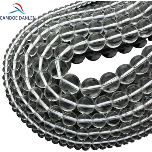 CAMDOE DANLEN Natural Rock Crystal Beads White Round Strand Beads 4-14MM Transparent Quartz Fit DIY Beads For jewelry Making