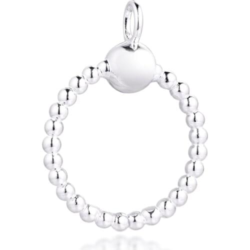 Moments Medium Beaded O Pendant Medium and Small for Bracelets 925 Sterling Silver Jewelry Charm Beads for Jewelry Making