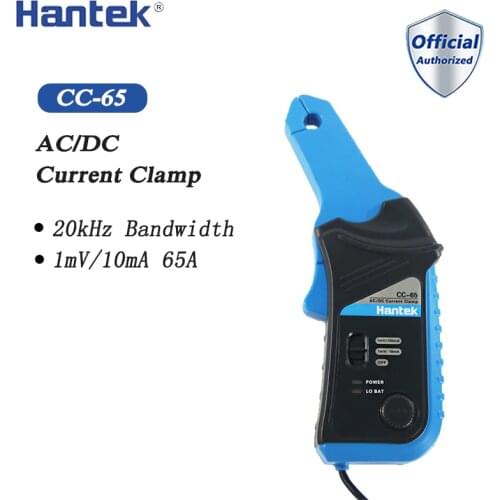 Hantek CC-65 AC/DC Current Clamp Meter for Digital Multimeter Oscilloscope 20KHz Bandwidth 1mV/10mA 65A With BNC Connector CC65