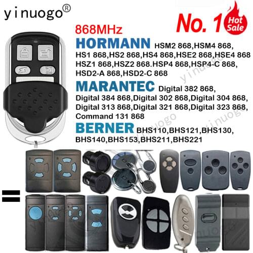 For the Garage HORMANN 868 HSE2 HSE4 HSM2 HSM4 MARANTEC Digital 384 D302 D304 868MHz BERNER BHS121 Remote Control for Gate