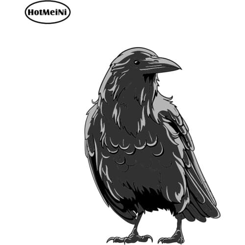 HotMeiNi 13cm x 8.9cm Creative Crow Graphic Animal Car Sticker Bumper Car Window Decor Personalized Cartoon Car Styling