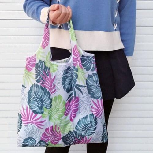 Fashion Reusable Shopping Bag Foldable Shopper Tote Bag Eco Shopping Portable Shoulder Bag Large Handbag Folding Pouch