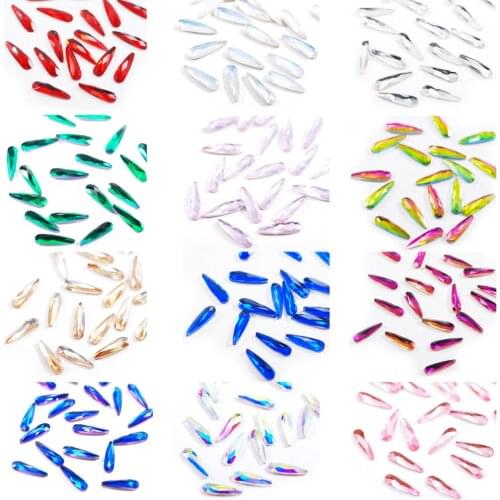 Fashion New Waterdrop Water Drop Teardrop 3D Nail Rhinestone 3*10mm Flatback Glass Crystals Costume Dress Makeup Decorations