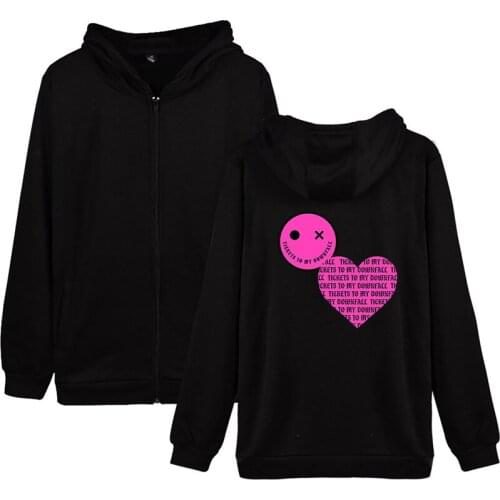 Fashion Harajuku Face Smiley Love Men Women Zipper Long Sleeve Pocket Zip Up Cool Hoodies Jackets Sweatshirts Tops Plus Size 4XL