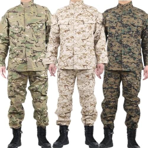 Mens tactical clothing army uniform camouflage special forces soldier training combat uniform jacket pants hunting clothes suit