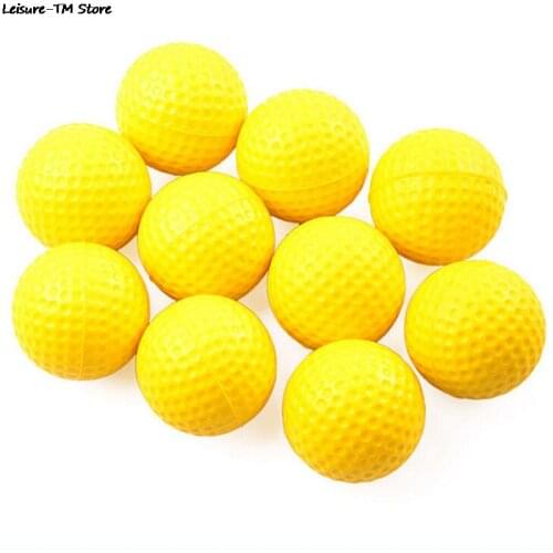 10PCS Plastic Golf Ball Outdoor Sports Yellow Soft Elastic Golf Balls Golf Practice Training Balls Training Aid