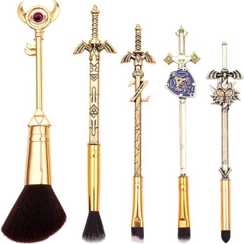 5pcs/set Hot Cosplay Anime Sword Makeup Brushes Set Skyward Face Powder Blending Eye shadow Cosmetic Pincel Maquiagem
