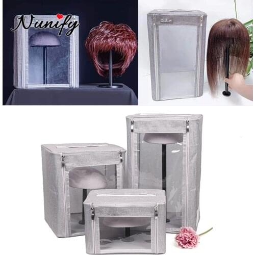 Nunify New Arrive Wig Storage Box Anti Proof Wig Bag For Protection Portable Wig Carrying Box S M L Size Salon Wig Display Head