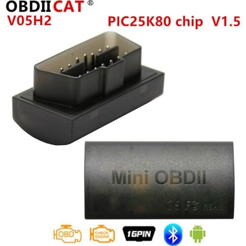OBDIICAT New Mini OBDII ELM327 Bluetooth V1.5 V05H2/V05H2-1 Support for Android/ Windows/iOS Car Diagnostic Scanner Tool