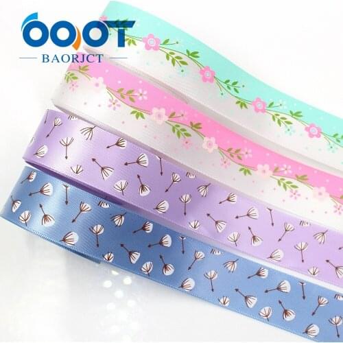 OOOT BAORJCT G-18629-568,flower satin ribbons,25 mm ,10 yards Wedding Headdress Accessories DIY handmade material