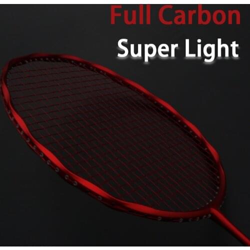 Professional Super Light Full Carbon Fiber Badminton Racket Strung Max 30LBS 4U Rackets With String Bag Racquet Sports Padel