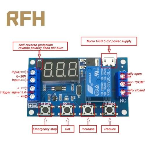 6-20V Relay Module Switch Trigger Time Delay Circuit Timer Cycle Adjustable 828 Promotion With Micro USB 5.0V For Power Support