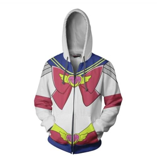 Sailor Moon Water Bingyue Sailor Suit 3D Printed Zipper Cardigan Hooded Sports Sweatshirt COS Sweatshirt anime hoodie