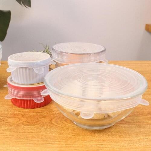 Heat Resistant Reusable Stretch Silicone Lids Food Wrap Bowl Pot Pan Cover