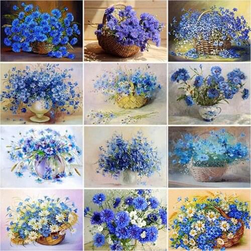 UoneNew Diamond Painting DIY Cross Stitch Flowers Rose MosaicVase Embroidery Rhinestone Kids Adult Home Office DecorMystery Gift
