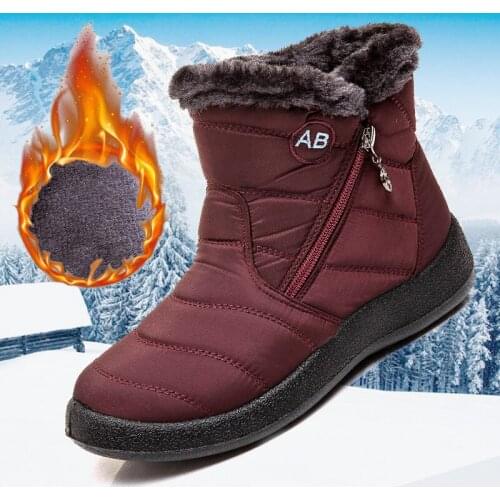Women Boots Waterproof Snow Boots Female Plush Winter Boots Woman Warm Ankle Botas Mujer Winter Shoes Woman Plus Size 43
