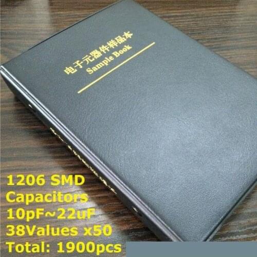 1206 SMD SMT Chip Capacitor Sample book Assorted Kit 38valuesx50pcs=1900pcs (10pF to 22uF)