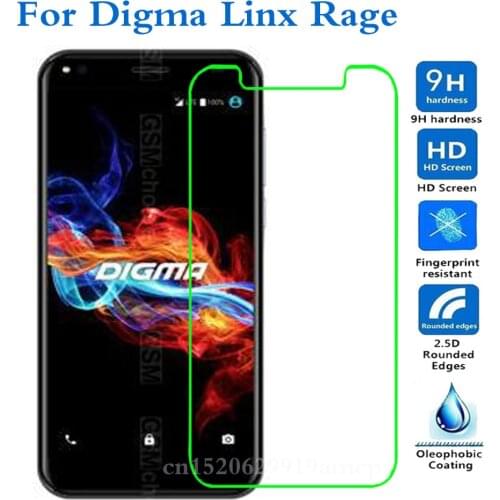 2PCS Tempered Glass For Digma Linx Rage Screen transparent toughened film Protective Screen Cover