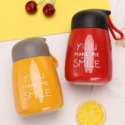 280Ml Thermos Bottle 304 Stainless Steel Cute Thermal Water Bottles Vacuum Flask Leakproof Portable Belly Cups For Kids Girls