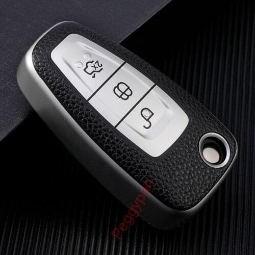 3 Buttons Premium Soft TPU+PU Leather Full Cover Protection Smart Remote Keyless Key Fob Shell For Ford Focus 2012 Escape