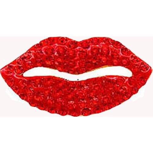 48mm Rhineston Crystal Red Lips Shape Pendant Rhinestone Red Lips Pendants for Valentines day