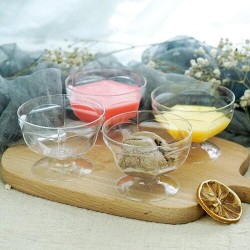50pcs Net red small wine glass mousse cup pudding cup ice cream cup jelly cup clear plastic cup creative dessert cups with lids