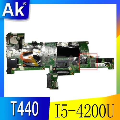 Akemy FRU 00HW219 04X4036 04X4037 For Lenovo Thinkpad T440 Laptop Motherboard VIVL0 NM-A101 CPU I5 4200U GPU GT720M 100% Test