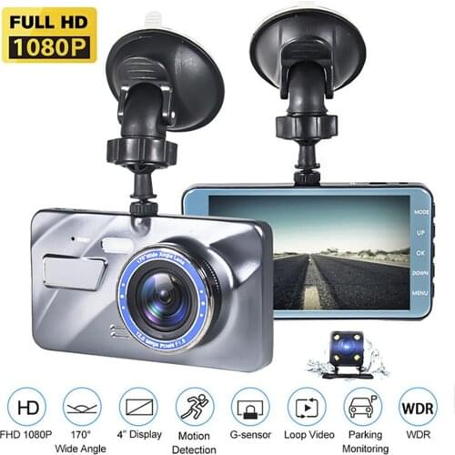 Car DVR Auto Video Recorder Full 1080P HD 4.0" Dash Cam Front & Rear Dual Lens Rear View Car Dual Camera Night Vision Registrar