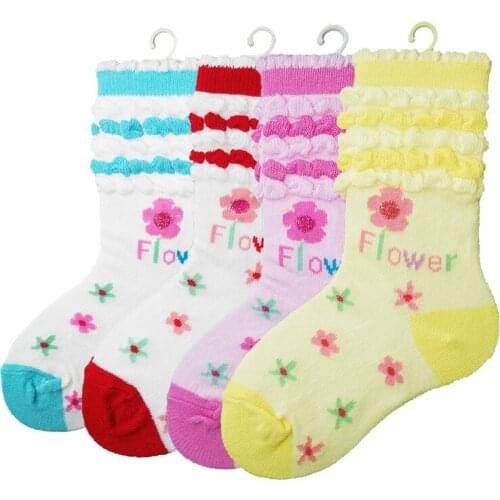 Free Shipping 12pair Cartoon Fashion Children socks,Super Quality Baby/Girl Socks+Mixed color