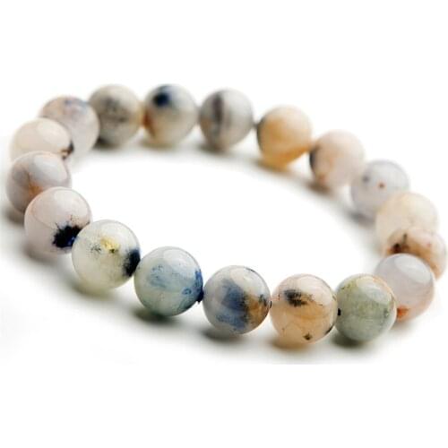 Genuine Natural Dumortierite Quartz Bracelet Colorful Natural Stone Crystal Round Beads Bracelet 11mm