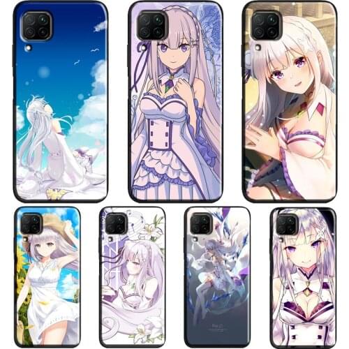 Re Zero Emilia Case For Huawei P40 P30 P20 Mate 20 Lite P Smart Z 2019 2021 Nova 5T Honor 20 Pro 9X 8X