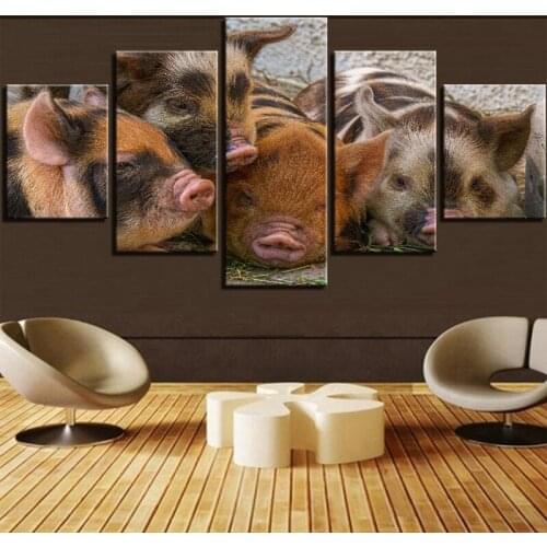 Four Cute Pigs 5d diy handcraft diamond painting 5Pieces diamond mosaic full diamond embroidery animals multi-pictureZP-1818