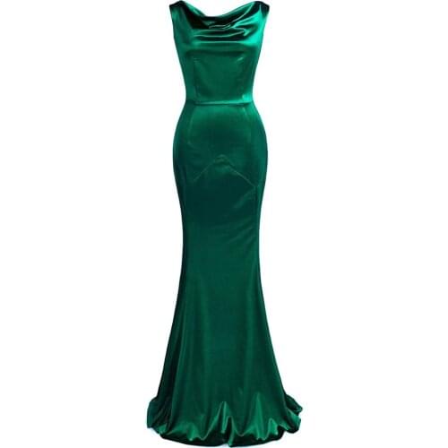 Elastic Mermaid Long Evening Dresses Charming And Sexy Backless O-neck Formal Dress Fashion Robe de soiree XUCTHHC Party Gown