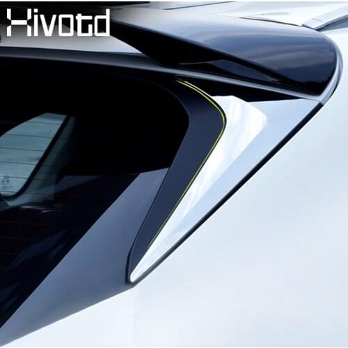 Hivotd For Mazda CX-5 CX5 KF 2020-2017 Rear Tail Window Cover Trim Chrome Side Spoiler Triangle Exterior Moldings Accessories