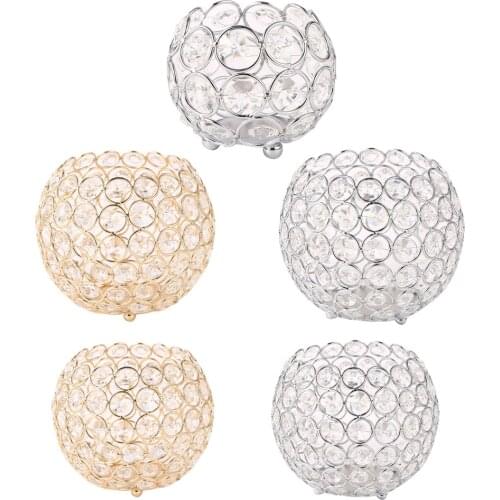 Crystal Bowl Candle HolderGold Plated Crystal Candle Holder Candle Lantern Candle Holder Home Decoration Wedding Party Pencil
