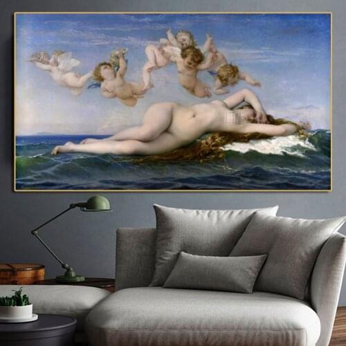Famous Painting The Birth of Venus By Alexandre Cabanel Art Canvas Poster And Print Wall Picture For Nordic Home Cuadros Decor