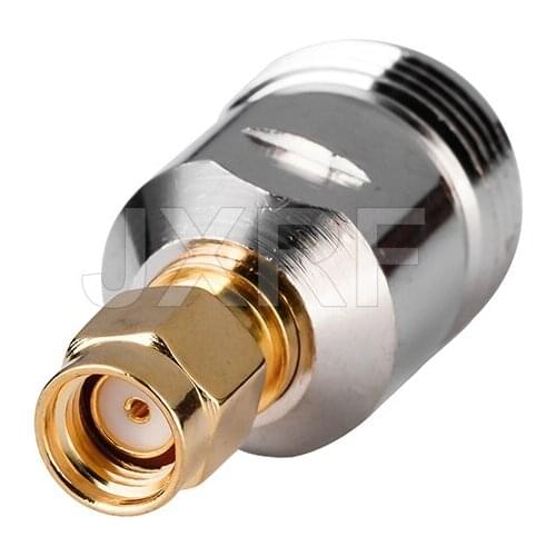 JXRF Coaxial Coax Adapter RP-SMA Male Plug To N Type Female Jack Straight Gilded N to SMA Connector
