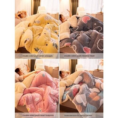 Cashmere Blanket Quilt thickened warm coral blanket bed single flannel cover blanket