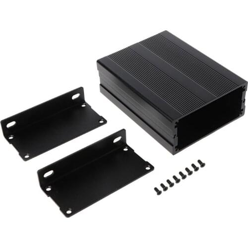 Black 100x76x35mm Corrosion Resistant Aluminum Split Body Aluminum Box Enclosure Case Project Electronic DIY