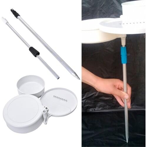 1Pc Round Dual Plastic Fishing Bait Lure Box Case Dual Plastic Lure Container with Support Post Fishing Tools White