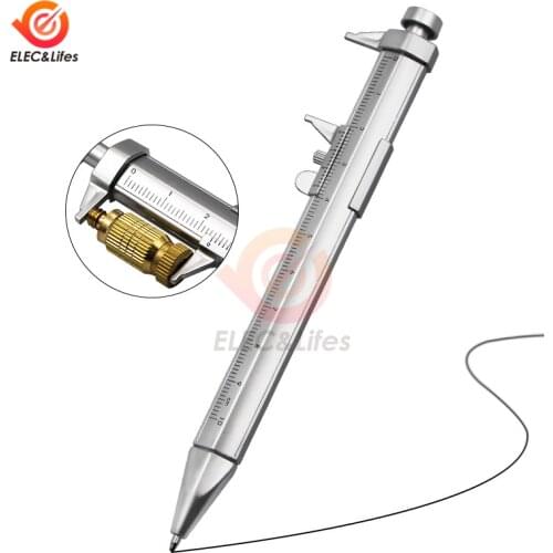 0-100mm 0-10CM Multifunction Gel Ink Pen Vernier Caliper Roller Ball Pen Stationery Ball-Point Ball-Point 1mm Black/Blue