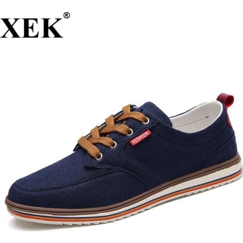 XEK Breathable Outdoor Mens Sneaker Lace Up Canvas Shoes For Male GSS25