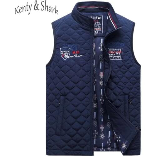 Kenty Shark Brand Mens Vests Stand Collar Thick Cotton Liner Sleeveless Jacket Men 2020 Autumn Outerwear Mens Jackets 4XL Coat