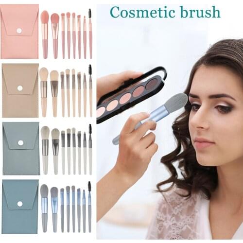 8pcs Mini Makeup Brushes Tool Set Mini Portable Soft Cosmetic Powder Eye Shadow Foundation Blush Cosmetic Brush with Bag