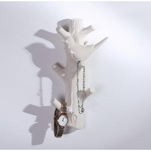 Wall Decorations Home Accessories Living Room Hanger Ceramic Bird Hanger Key Kitchen Coat Clothes Towel Hooks Hat Handbag Holder