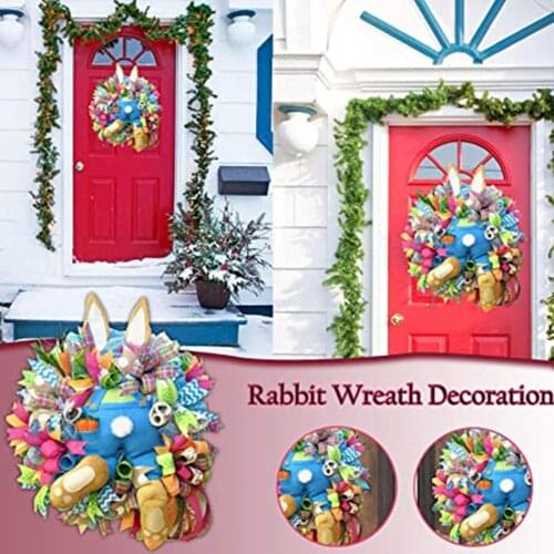 Easter Door Decorations Bunny Butt and Ears Wreath Easter Spring Outdoor Indoor Hanging Welcome Wreath _WK