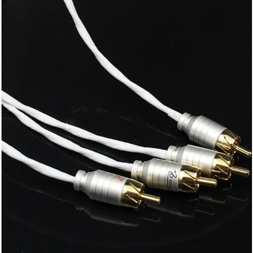 Silver Plated RCA Cable With Gold Plated Plug HiFi Audio Line For Amplifier CD Player