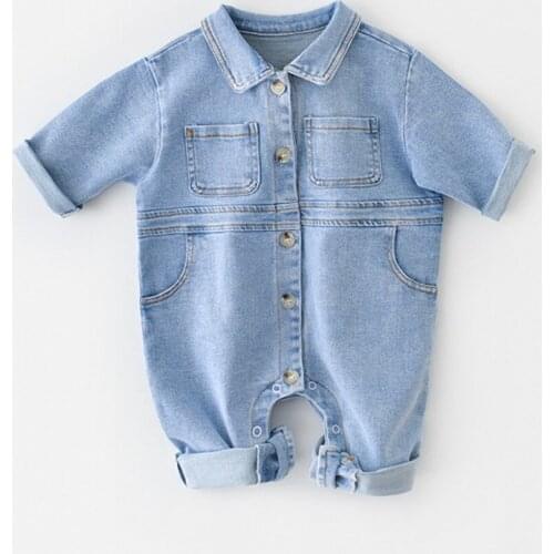 Casual Baby Kids BoysGirls Jeans Overalls Rompers Toddler Short Sleeve Infants Outfits Romper Playsuit Jumpsuits S11984