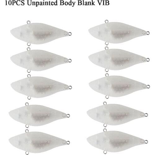 Dropship 10PCS 7cm 10.10g Transparent VIB Baits 3D Unpainted Blank Body Fishing Lure Wobbler Long Casting Rattle Isca Artificial